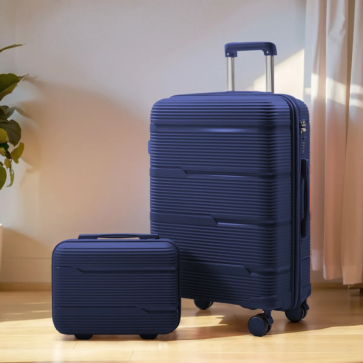 valise de voyage à roulettes, valise d'embarquement à main, ensemble de cabine avec étui à cosmétiques, roues tournantes, valise à roulettes de voyage, 13 ", 20"