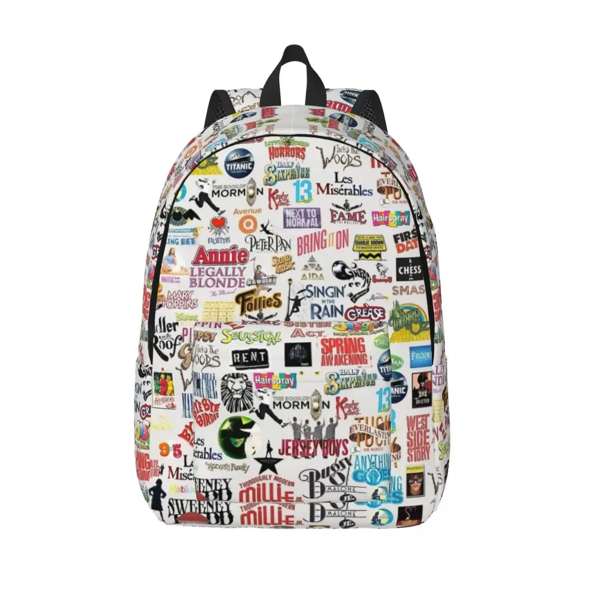Broadway Melody Sac à dos pour garçon fille enfants étudiant école Bookbag théâtre musical drame toile sac à dos préscolaire primaire sac