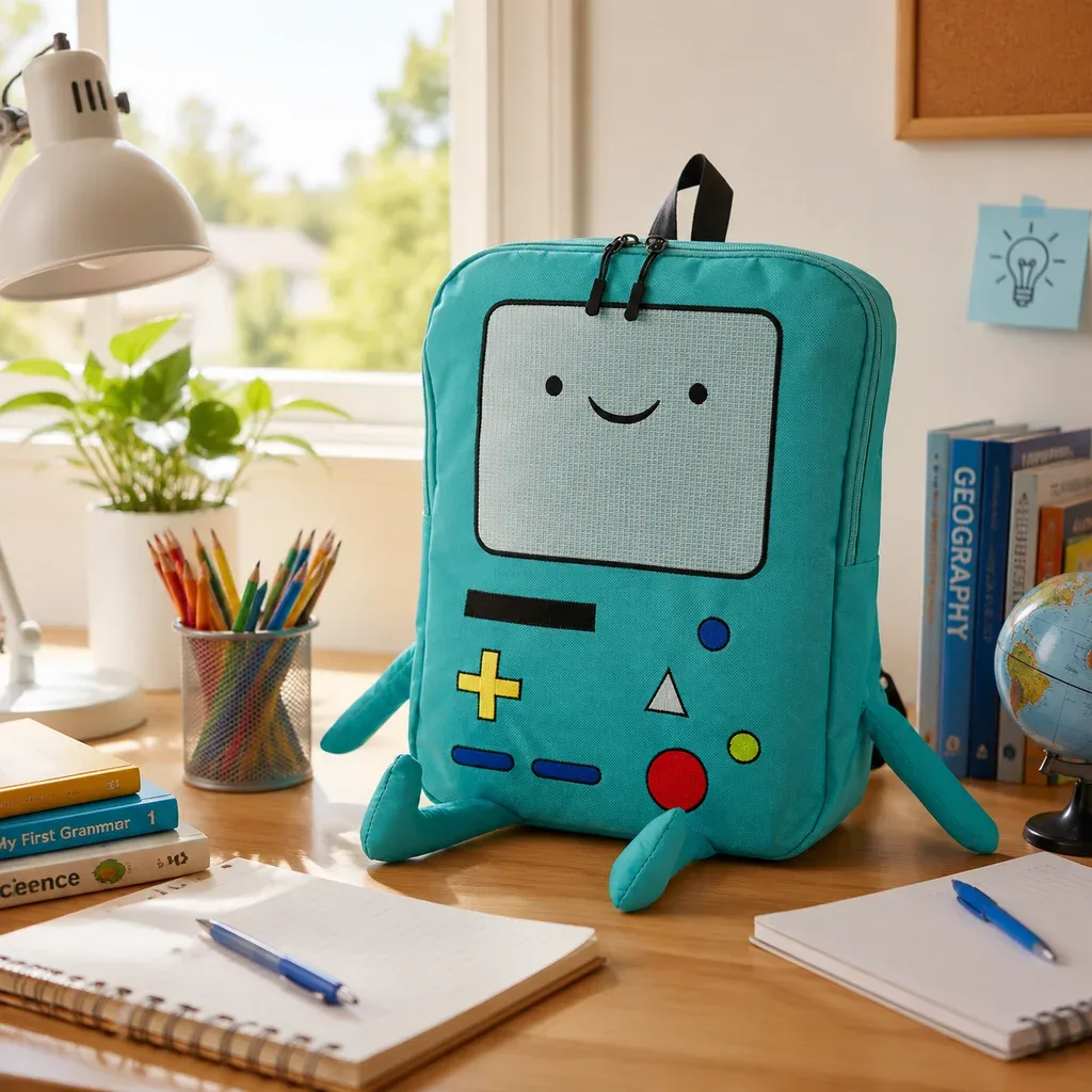 sac à dos en toile 3d robot dessin animé grande capacité 14 pouces kawaii unisexe pour étudiant avec panneau dorsal respirant