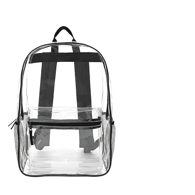 sacs à dos transparents imperméables en pvc, sangles réglables, doubles fermetures éclair durables, pour stade de baseball, sac à dos léger et transparent, 1 pièce