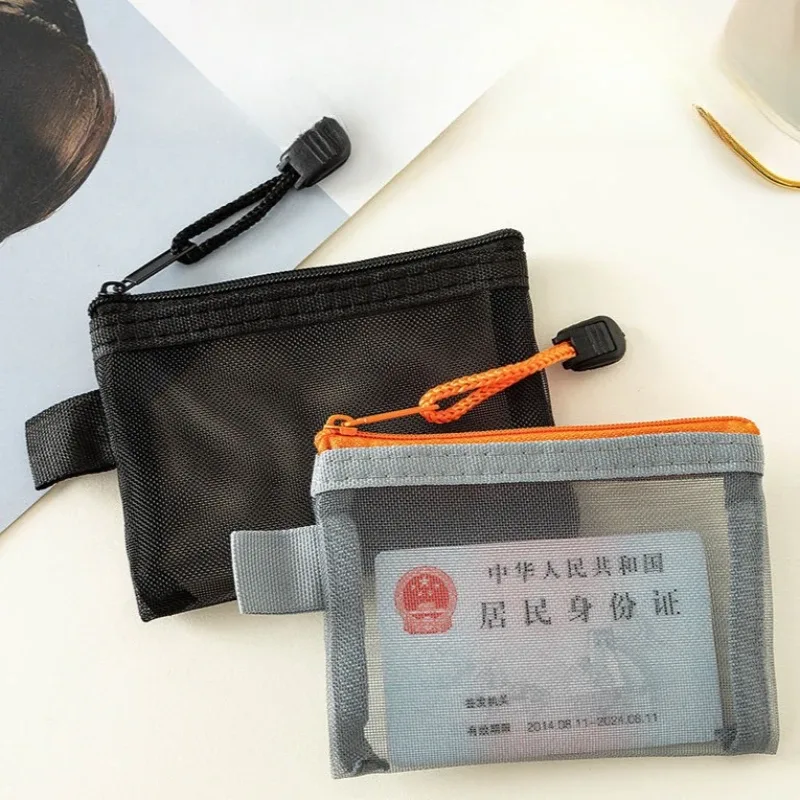 mini petit écouteur rouge à lèvres stockage portefeuille pochette femmes cosmétique organisateur maille maquillage sac