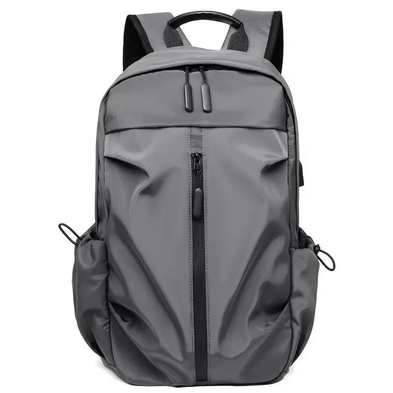 Sac à dos pour ordinateur portable gris résistant à l'eau, grande capacité, bretelles rembourrées, pour l'école, le travail, les voyages et la randonnée