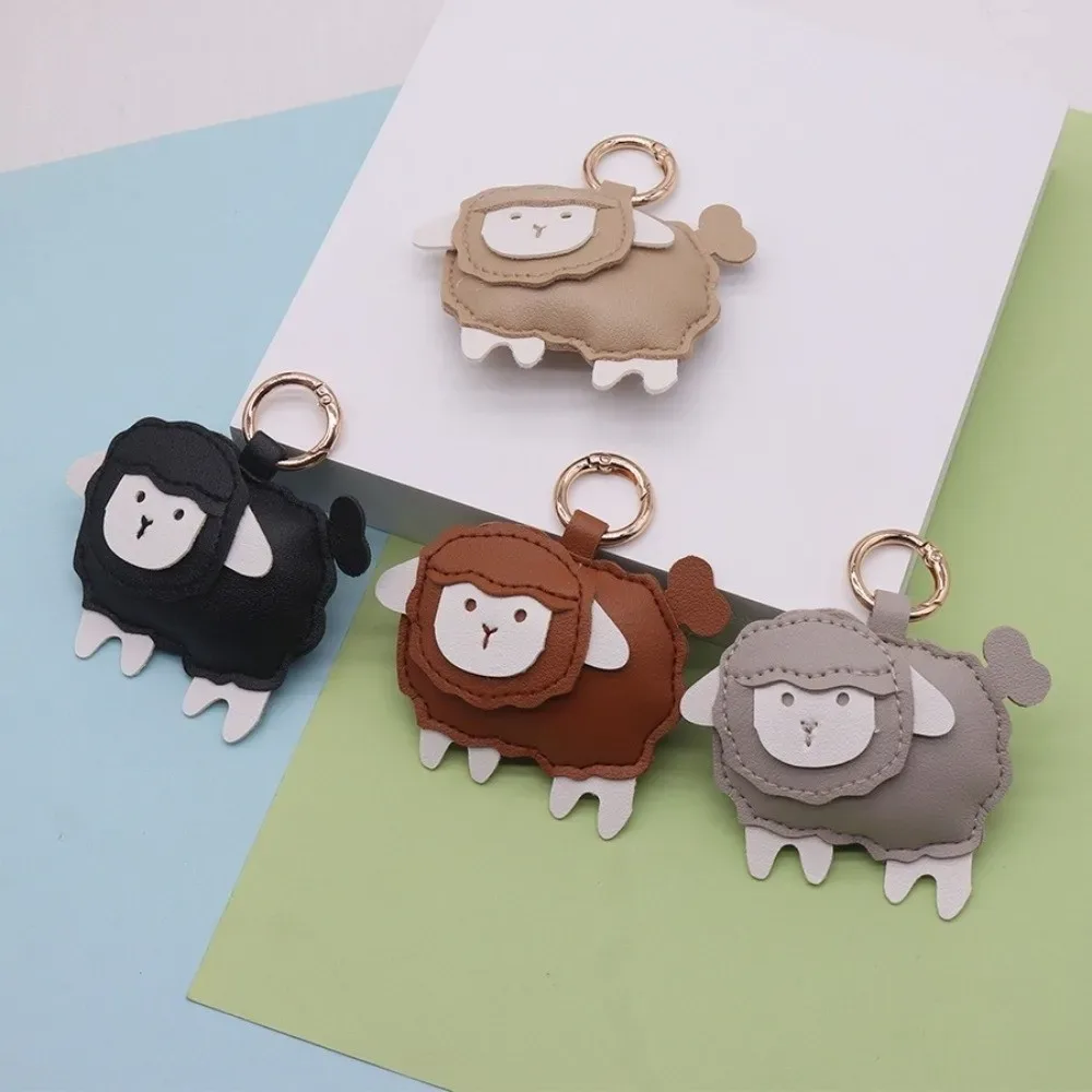Pendentif Sac à Dos Mouton Dessin Animé Simple et Mignon en Cuir PU, Porte-clés de Voiture Polyvalent, Pendentif de Bagage, Accessoires de Sac à Dos