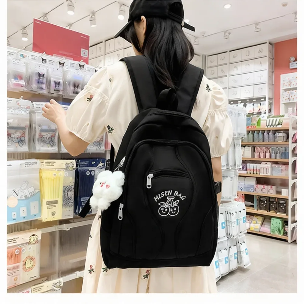 sac à dos scolaire pour adolescente, motif brodé d'étoiles, style japonais, sac de voyage de grande capacité, sac urbain durable
