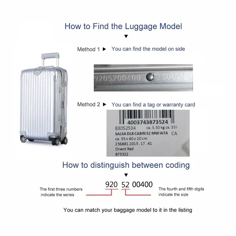 housse transparente pour rimowa essential avec fermeture éclair, protection de valise de haute qualité, housses de bagages personnalisées pour 20 "22" 26 "28" 30 "33"