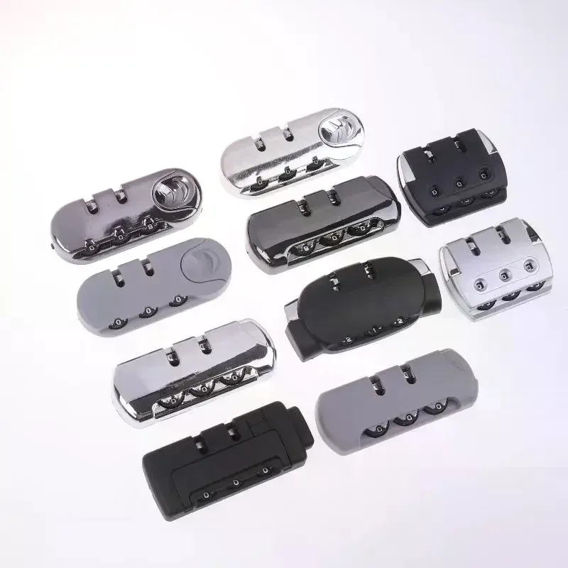 2 ensembles de serrures à 3 chiffres pour bagages, en alliage de zinc, avec apparence givrée en plastique, ser