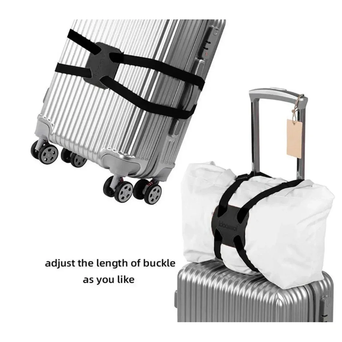 sangle de fixation anti-perte à sangles croisées pour valise de voyage, accessoire d'emballage, sangle à boucle pour bagages