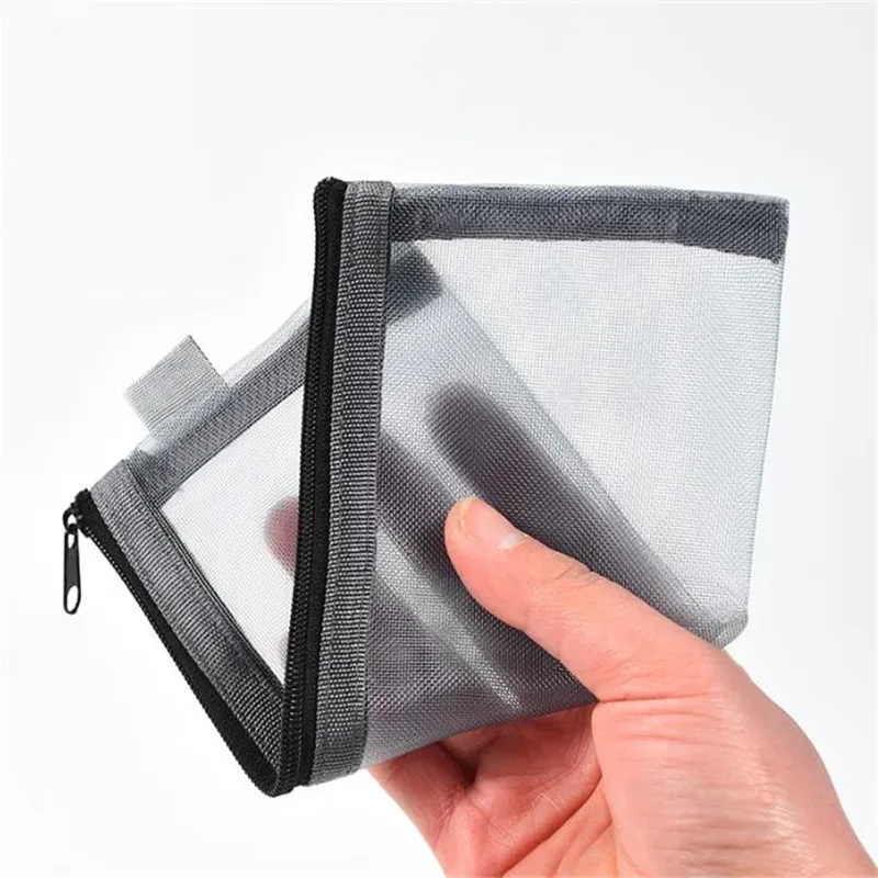 sacs de toilette décontractés à fermeture éclair, trousse de maquillage noire en maille transparente, pochette de rangement pour organisateur, sac à cosmétiques de voyage pour femmes