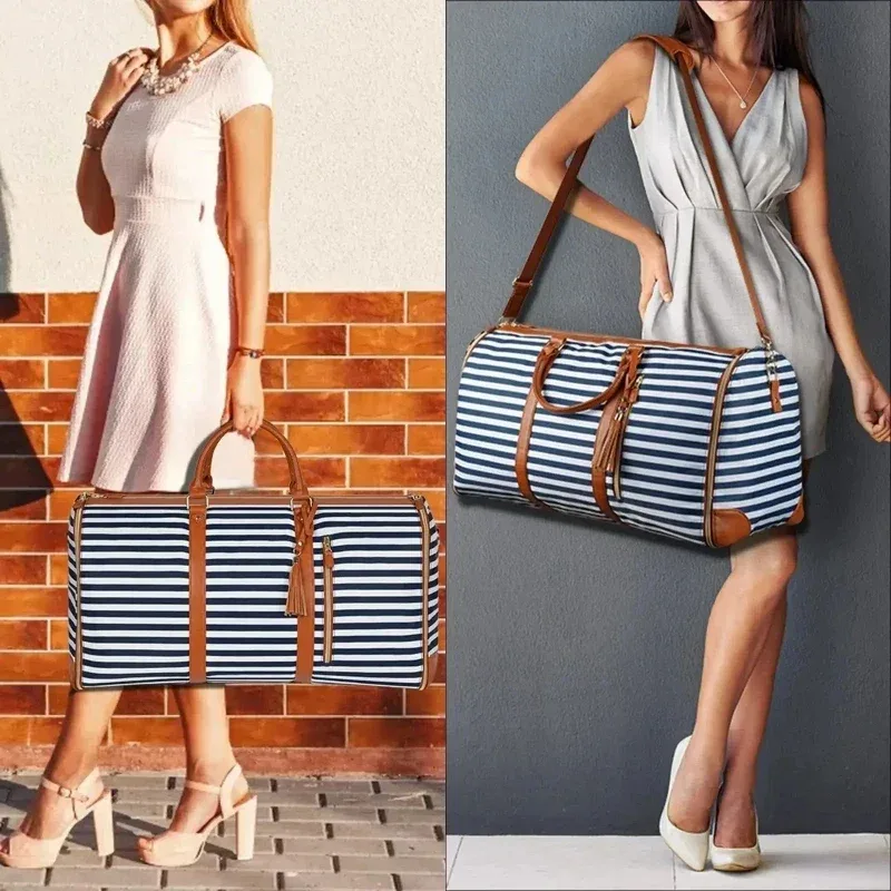 sac de voyage pliable pour femmes, sac à vêtements pratique, grand sac polochon en cuir pu, sac de voyage d'affaires pour femmes