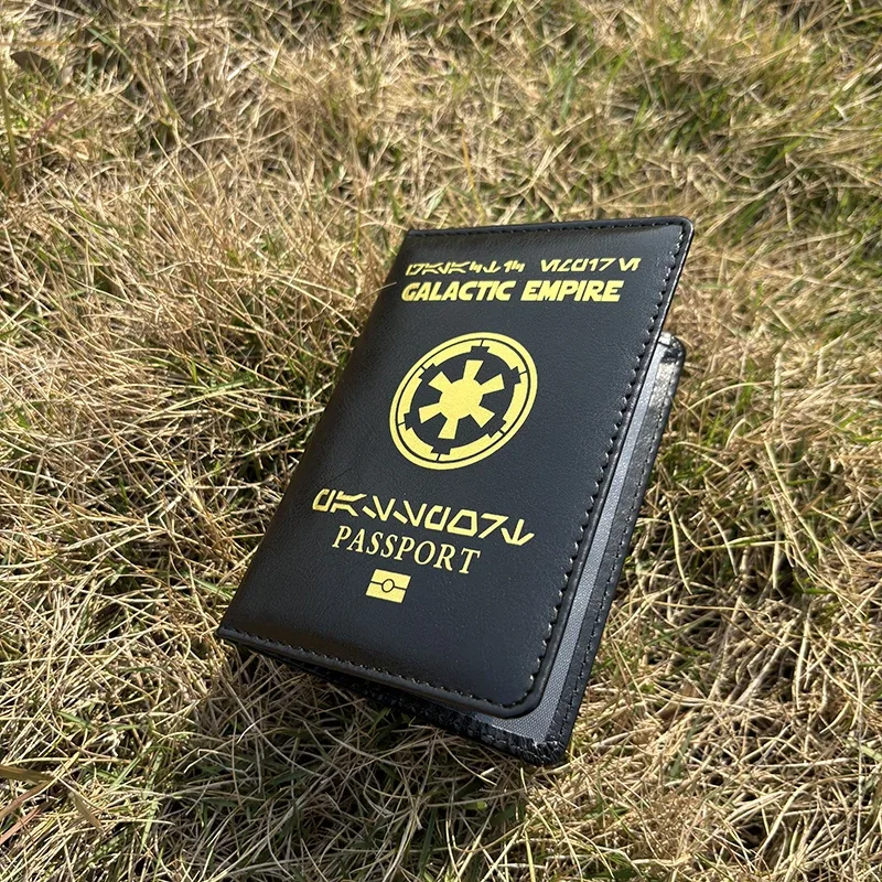 porte-passeport empire galactique, étui en cuir pu avec nom personnalisé pour passeport, portefeuille de voyage à la mode, organisateur de documents