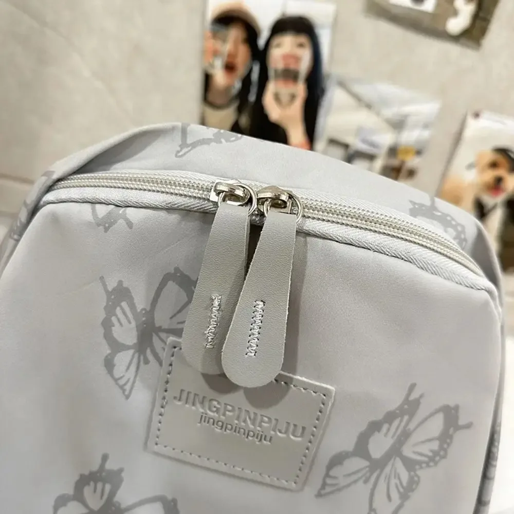Petit sac à dos papillon simple style coréen, couleur unie, avec fermeture éclair, sac à bandoulière, plusieurs poches, sac à dos sport décontracté, voyage