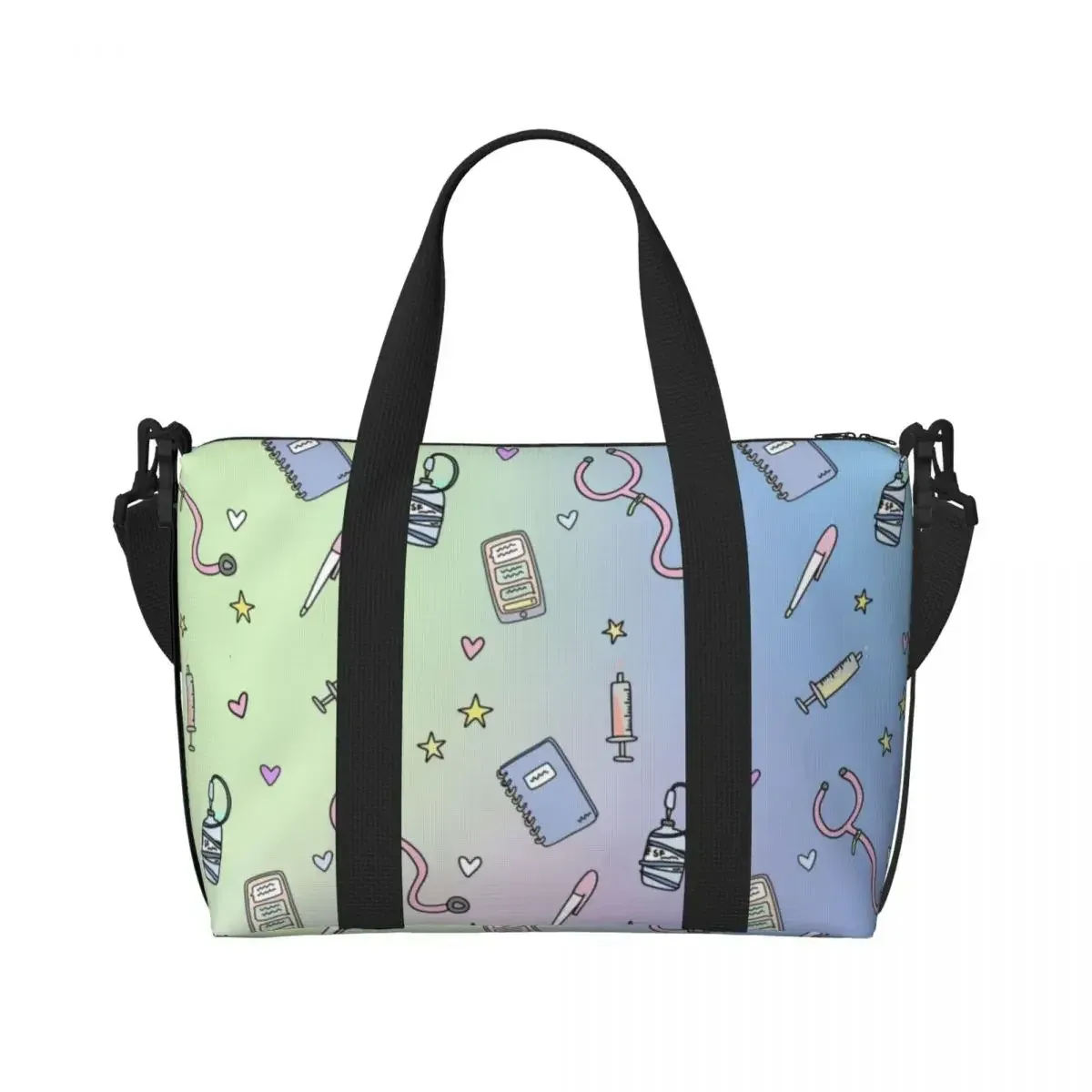 sac fourre-tout de plage pour infirmières, motif d'allaitement, pour femmes, soins de santé, grand compartiment, sacs de voyage de plage
