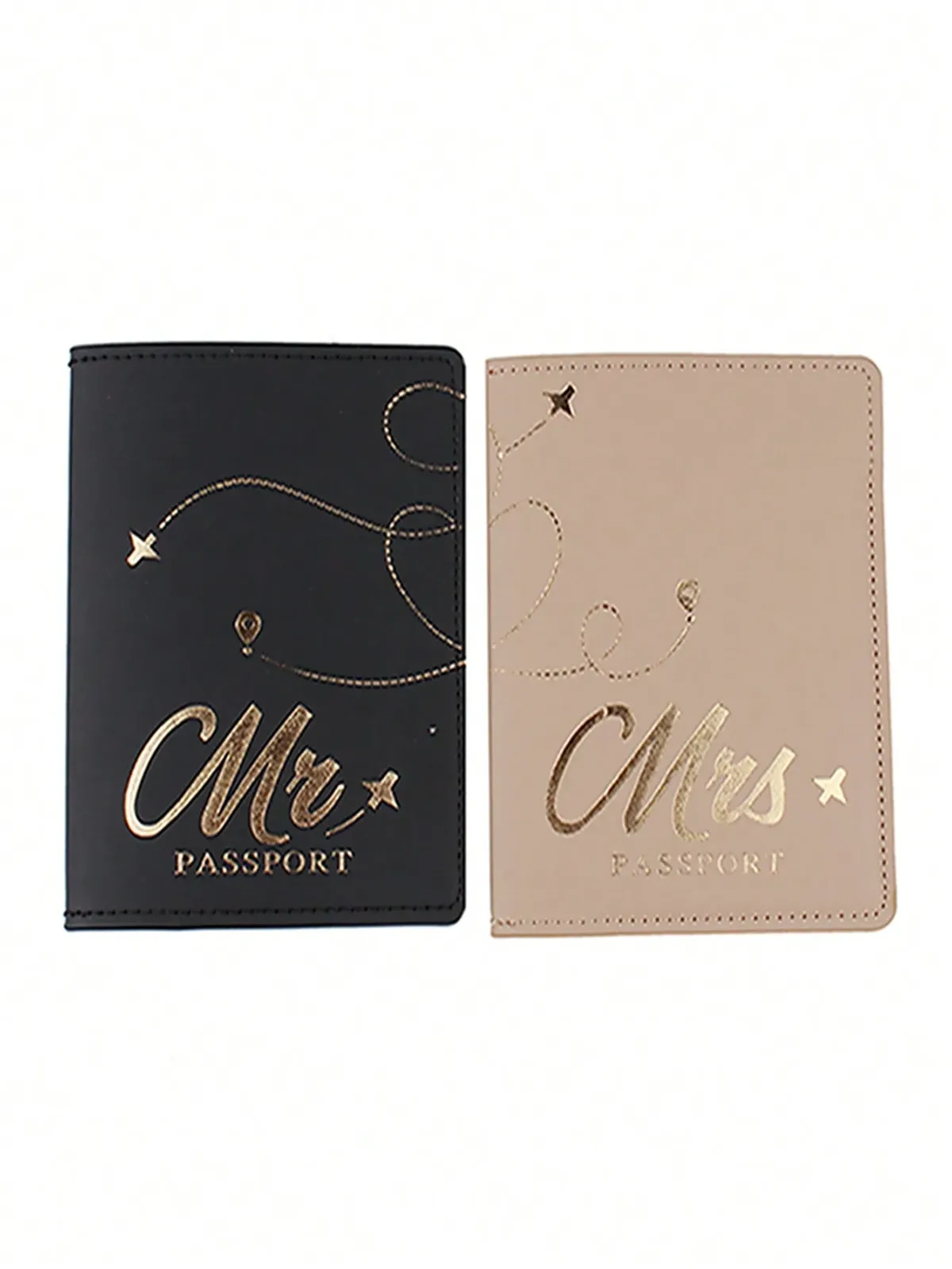 2 pièces/ensemble nouveau porte-passeport en cuir pu mr & mrs, porte-cartes, accessoires de voyage légers, portefeuille, cadeau pour les amoureux