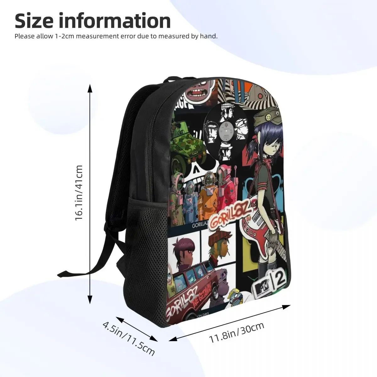 sac à dos de groupe musical gorillaz, sac à livres pour étudiants garçons et filles, sac d'école, sacs à bandoulière pour ordinateur
