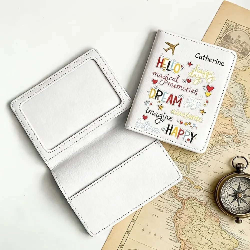 porte-passeport personnalisé avec nom, portefeuille de voyage léger, étui à documents unisexe tendance, cadeau de voyage idéal