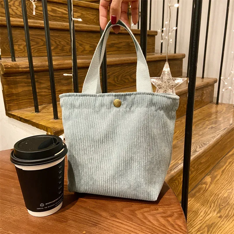 petit sac fourre-tout en velours côtelé de style coréen pour femmes et filles, mini sacs à main, sacs à lunch, shopping, grill, poudres à main, mignon
