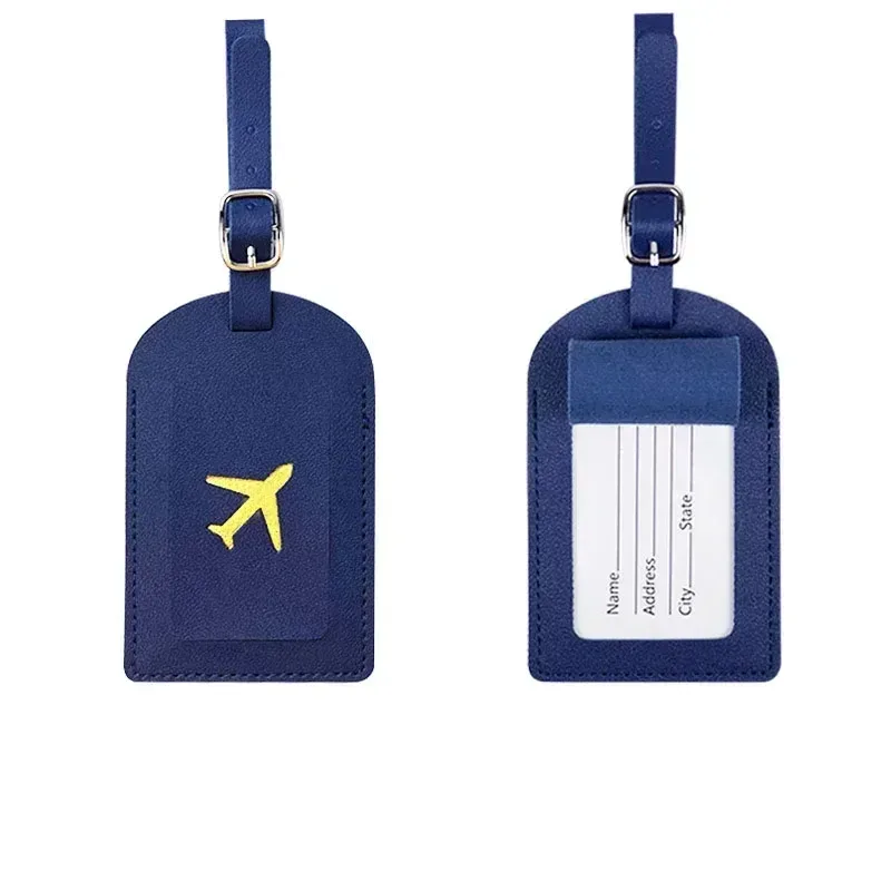étiquette de bagage en cuir, couverture de passeport, accessoires de sac de valise de voyage, carte d'identité, adresse, porte-nom, étiquette de sac d'embarquement