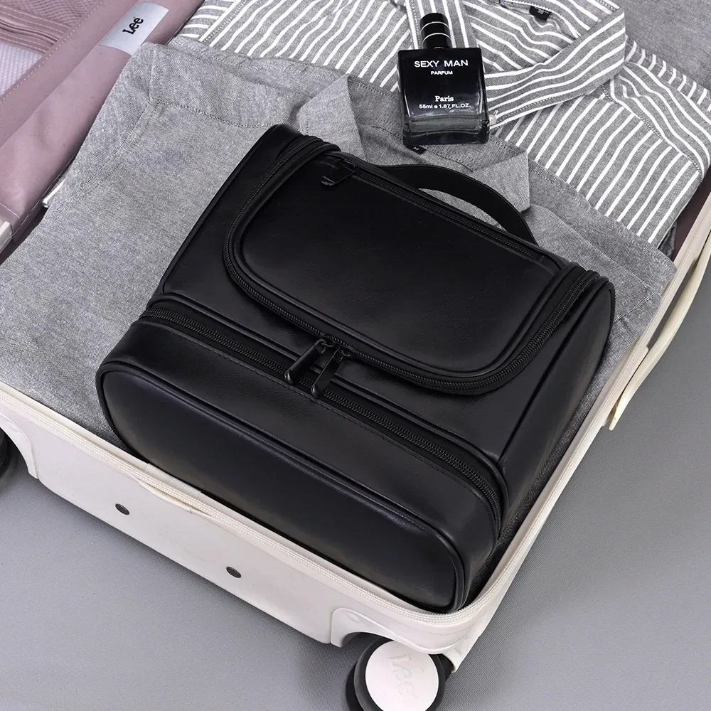 trousse de toilette d'affaires transfrontalière pour hommes, sac de maquillage étanche multifonctionnel haut de gamme de grande capacité, sac de rangement à main