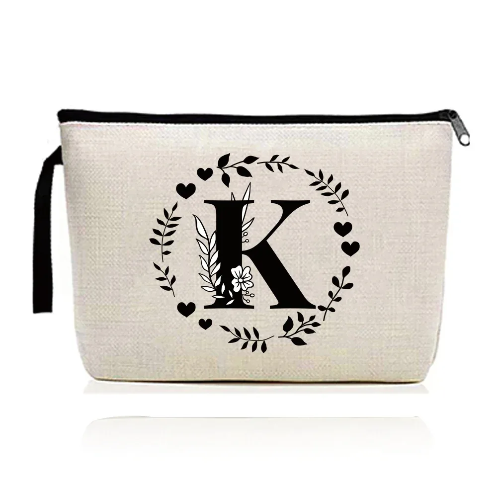 trousse de maquillage pour femmes, trousse à cosmétiques, série d'impression de lettres guirxiété, trousse de voyage, trousse de toilette en poudre, pochette pour dames