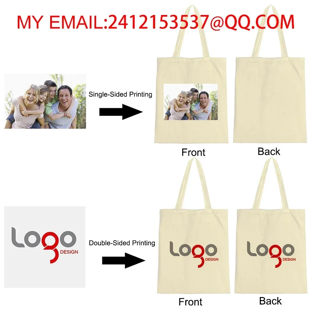 bricolage personnel personnalisé sac fourre-tout shopping ajouter votre logo imprimer conception originale mode voyage toile sacs à bandoulière femmes sacs à main