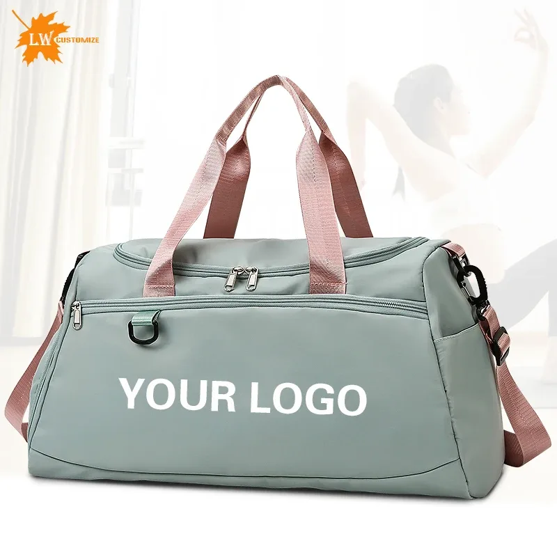 Sac de sport pour hommes, sac de sport pour femmes, sac sec et humide, sac à main, sangle d'épaule de natation, sac d'entraînement physique du week-end, Logo personnalisé imprimé nom