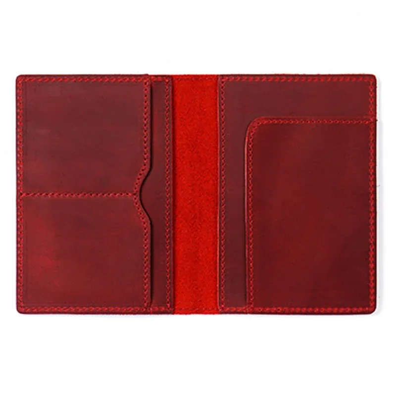 porte-passeport en cuir véritable pour hommes, portefeuille de voyage vintage, organisateur de documents en peau de vache fait à la main, couverture bloquant rfid
