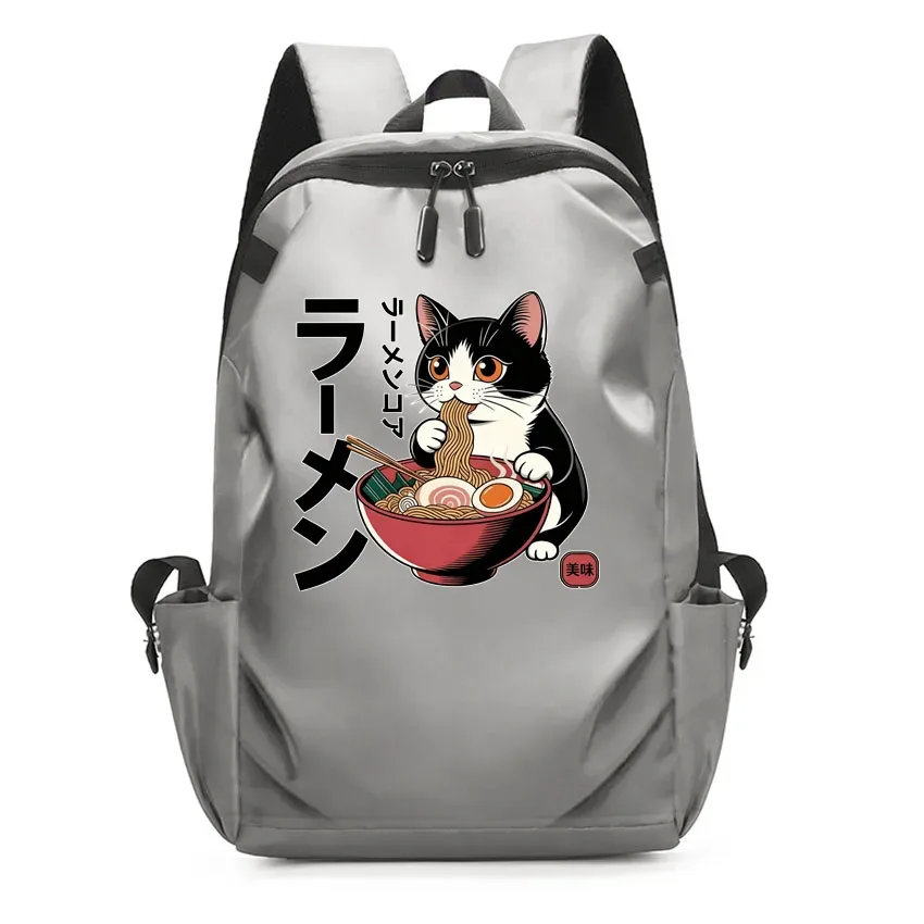 ordinateur portable usb sac à dos sac d'école drôle dessin animé ramen chat motif imprimé sac à dos sac à dos hommes femmes loisirs sac à dos