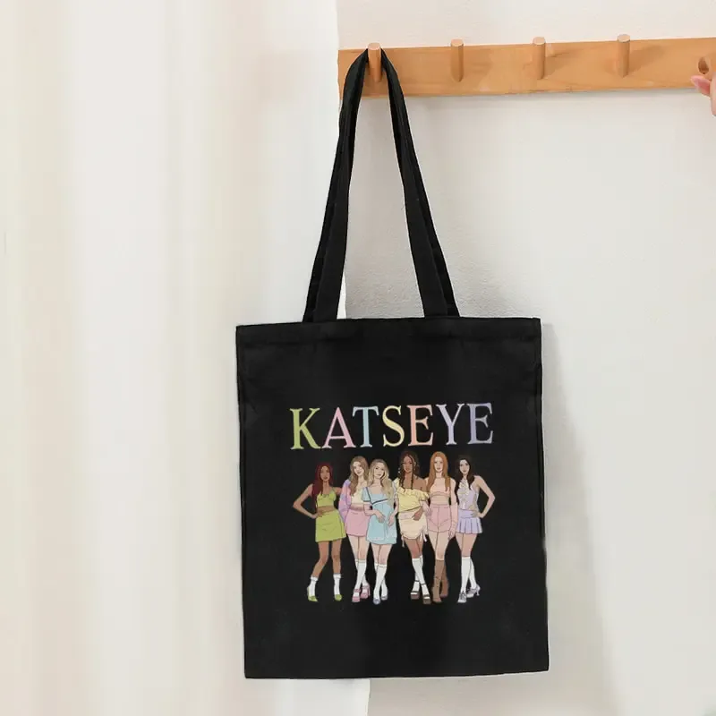sac fourre-tout grande capacité katseye world tour pour femmes, sacs de voyage multifonctionnels, sacs de shopping tendance, cadeaux pour fans kpop version q
