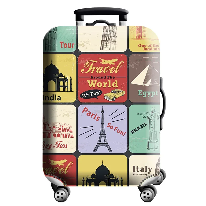 housse de protection pour bagages en tissu extensible, étui anti-poussière pour bagages, adapté à la valise de 18 à 32 pouces, organisateur de voyage