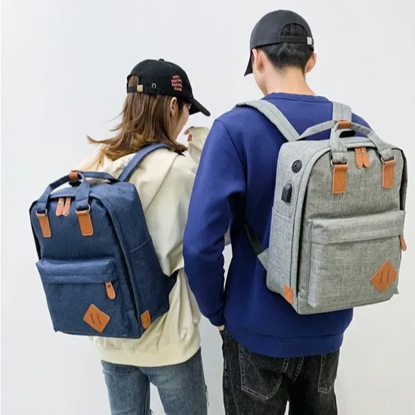 Sac à dos multifonctionnel de grande capacité pour ordinateur portable, sac à dos USB multi-poches, ensemble de trois pièces, sacs à Double épaule simples et décontractés