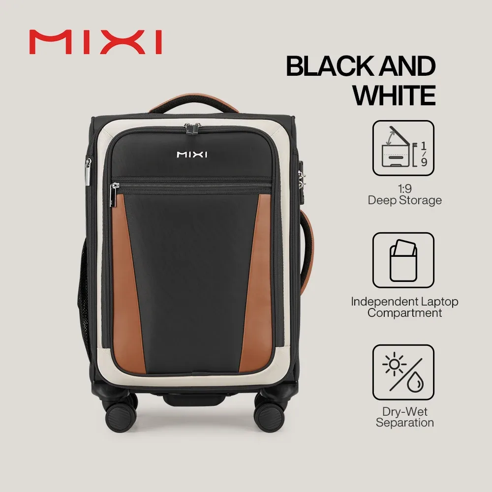 mixi 20 pouces hommes voyage d'affaires oxford bagages femmes valise à main spinner roues sac roulant m8010