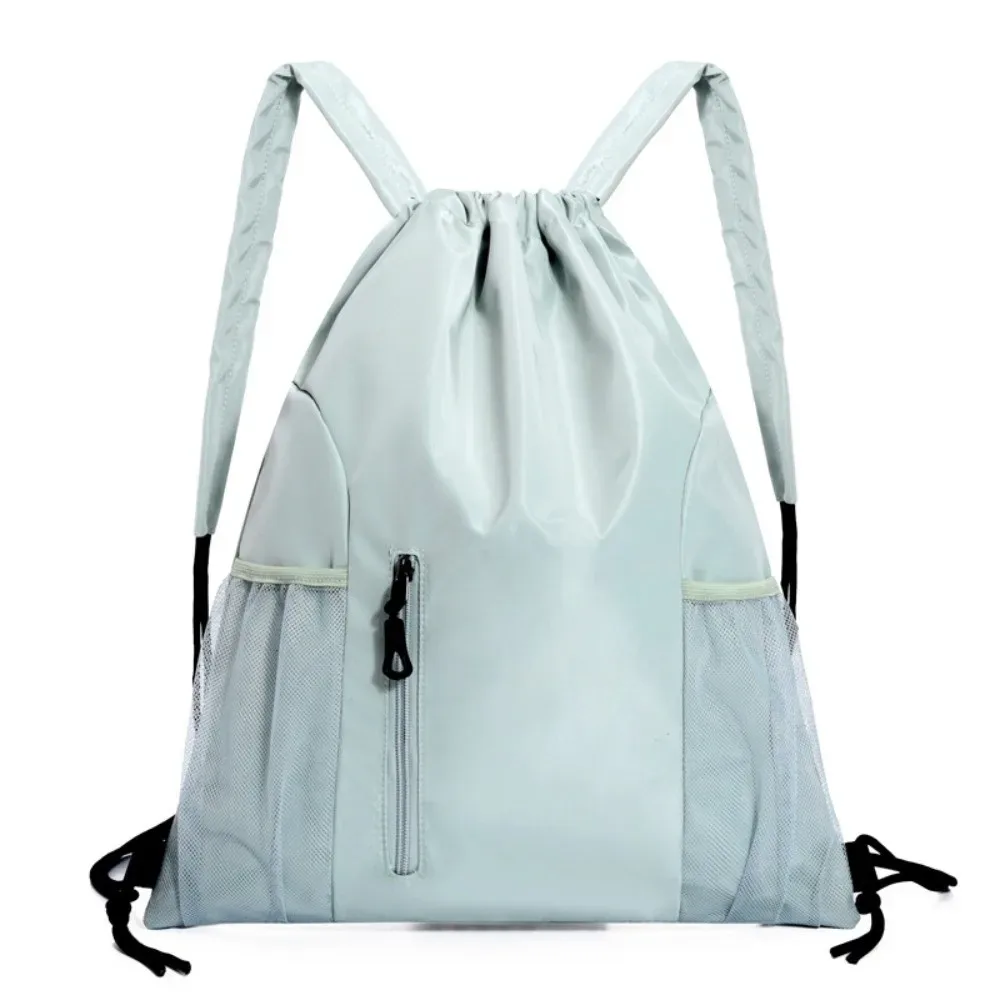 sac à dos simple à cordon de serrage grande capacité, imperméable et léger, sac de sport uni décontracté pour étudiant