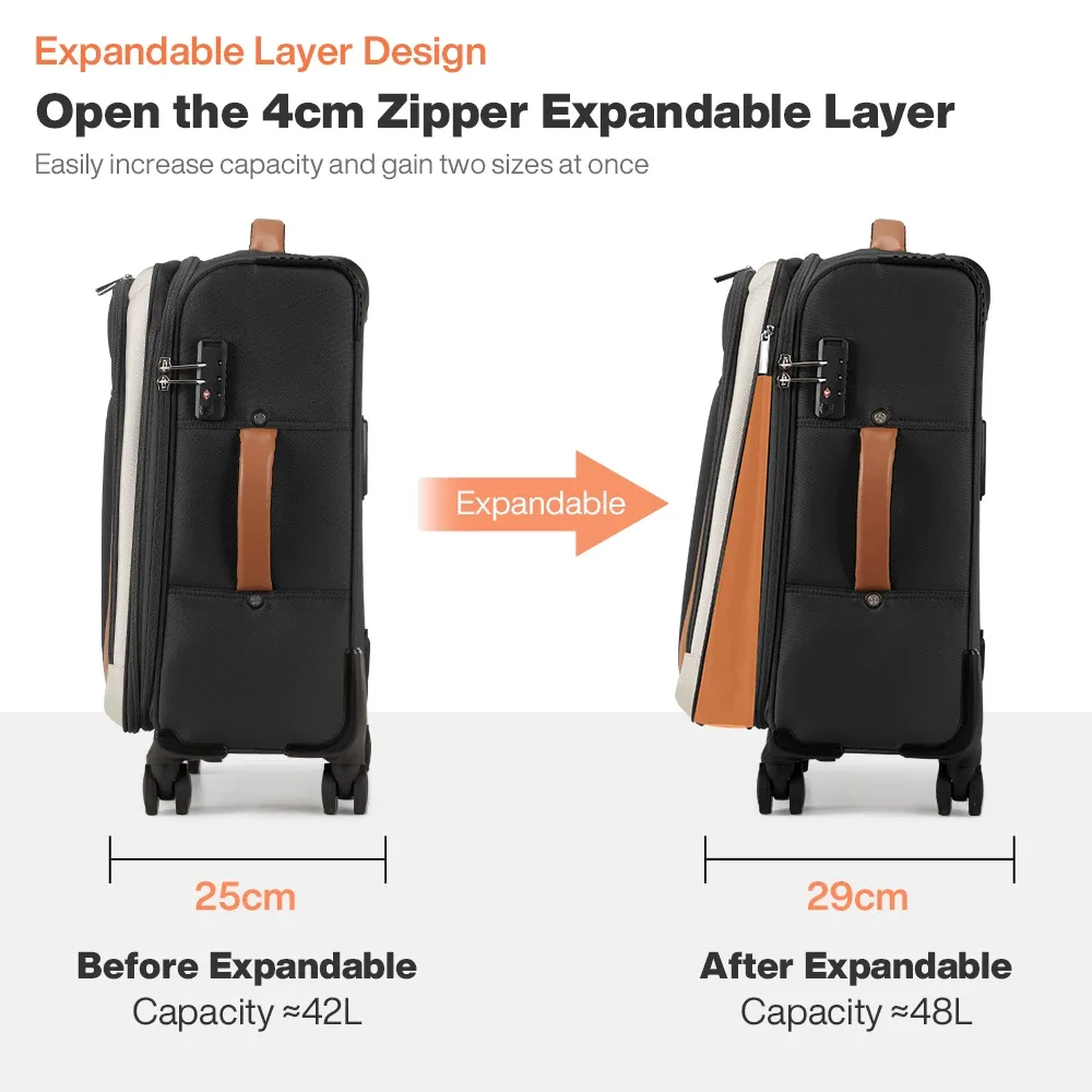 mixi 20 pouces hommes voyage d'affaires oxford bagages femmes valise à main spinner roues sac roulant m8010