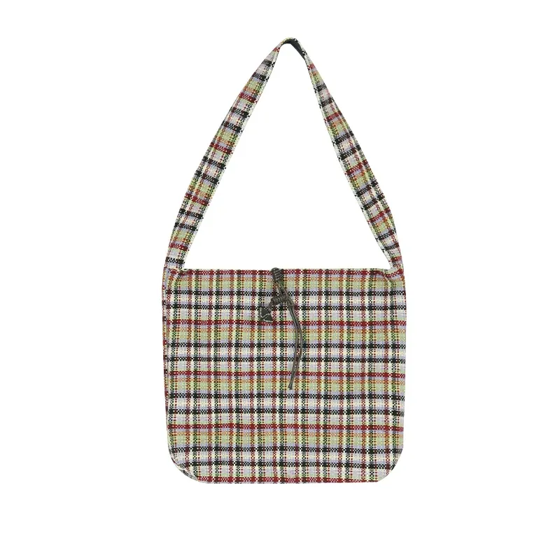 elfsack 2025 hiver nouveautés basique cordon multicolore sac à bandoulière à carreaux pour femme