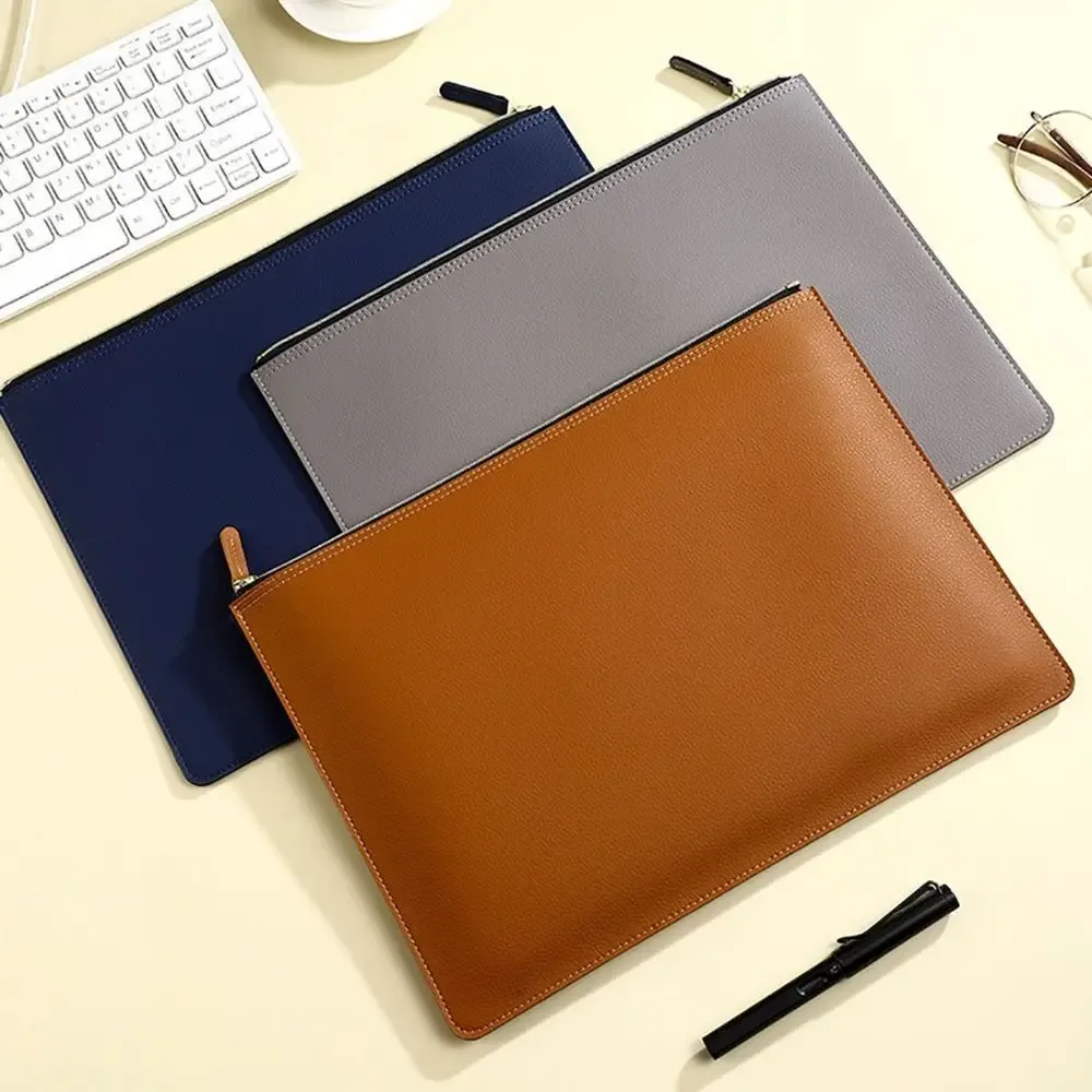 porte-documents en cuir pu a4 avec fermeture éclair, grande capacité, sac à documents de haute qualité, plusieurs couleurs, mallette d'affaires, conférence