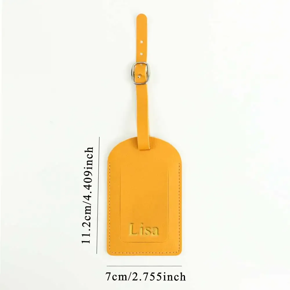 étiquette de bagage personnalisable en cuir pu lisse, ultra-fine, classique, pour voyage et avion