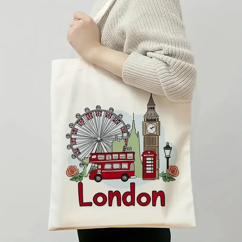 cadeau souvenir de londres, sacs à bandoulière pliables tendance de la ville de londres pour les voyageurs, meilleur cadeau pour elle, sac à bandoulière élégant et durable