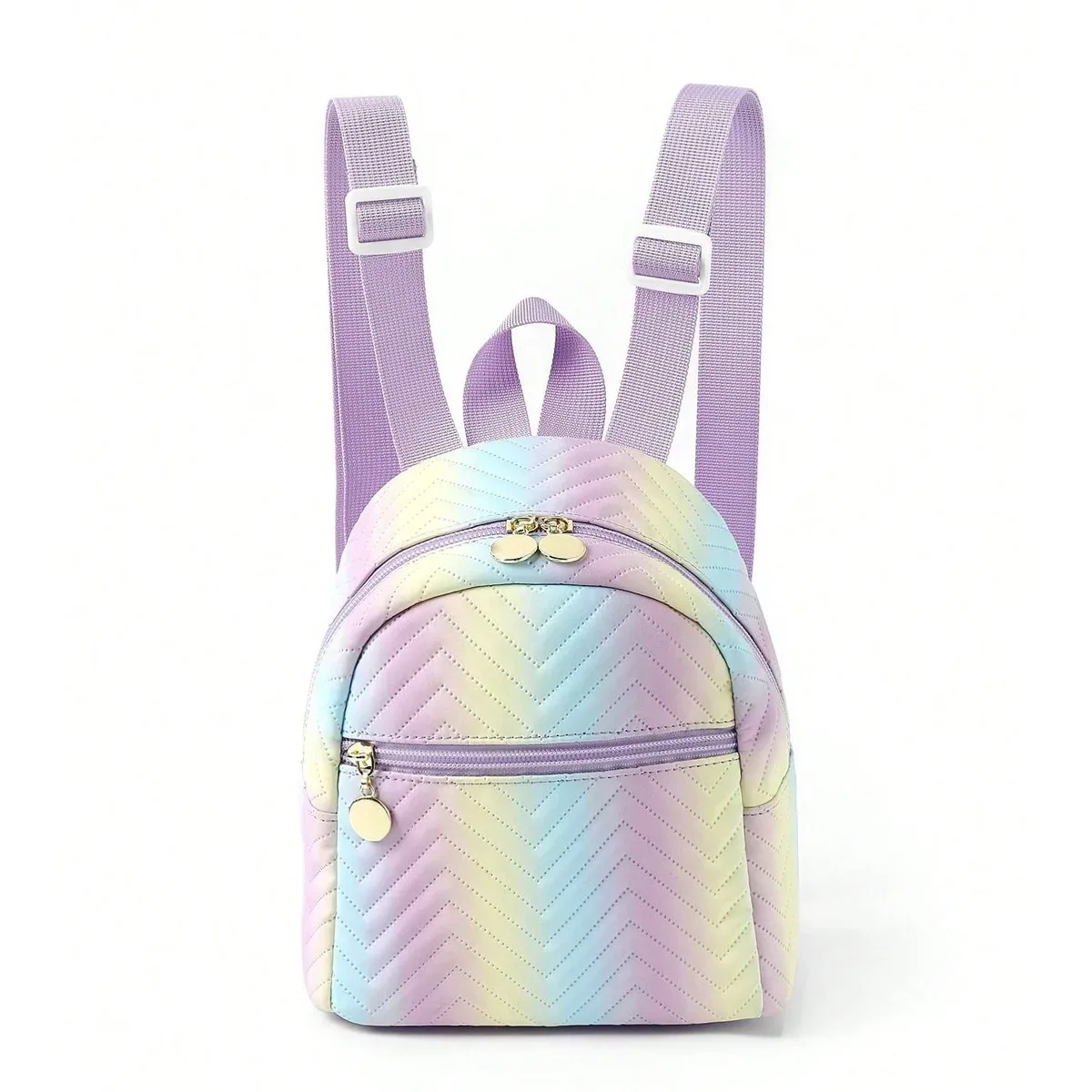 commerce extérieur transfrontalier vente chaude sac à dos femmes arc-en-ciel multicolore pu matelassé mini sac à dos mode loisirs haut de gamme sc