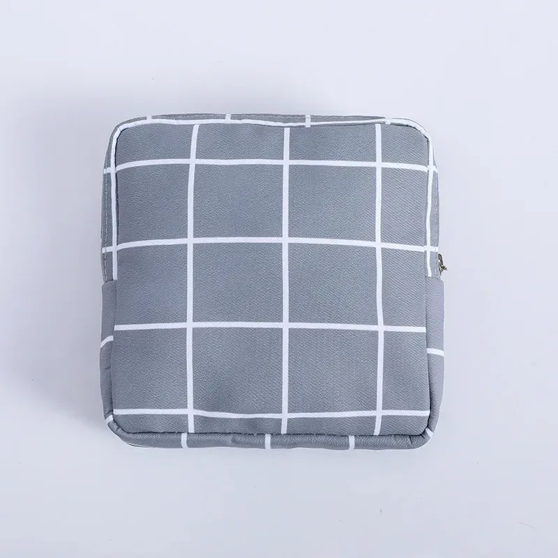 sacs de rangement de serviettes hygiéniques pour femmes, sac de maquillage en coton mignon coréen pour pièces de monnaie, organisateur de bijoux, pochette de maquillage, petits sacs à cosmétiques