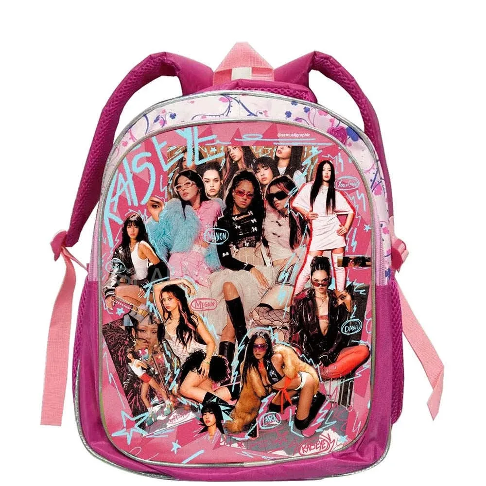 sacs à dos tendance katseye roses pour enfants, sacs d'école pour adolescentes et adolescents, sac à dos décontracté et tendance 12 pouces