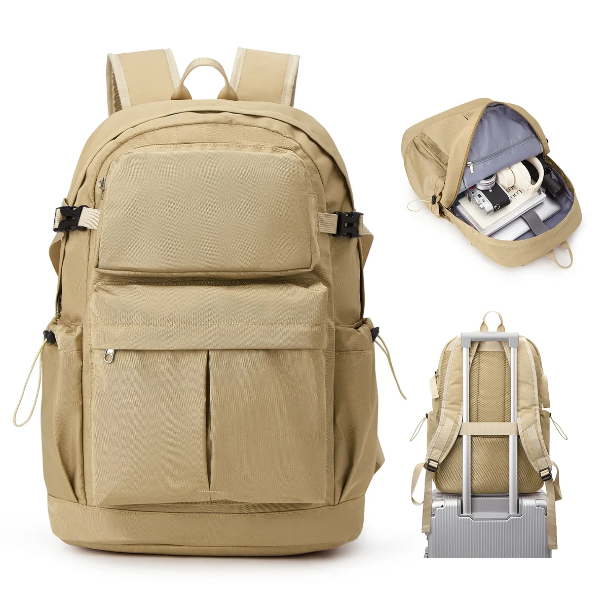 sac à dos scolaire noir étanche 15,6 "sac pour ordinateur portable décontracté léger travail voyage sac à dos pour hommes femmes collège randonnée sacs à dos
