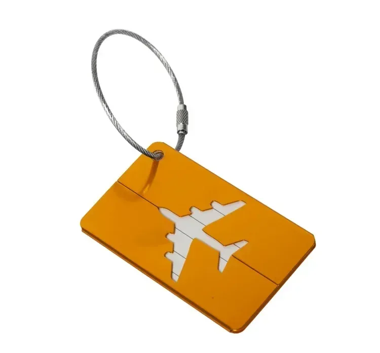 1 pièce étiquette de bagage unisexe en métal, portable, porte-adresse et identification pour valise, accessoires de voyage, livraison directe