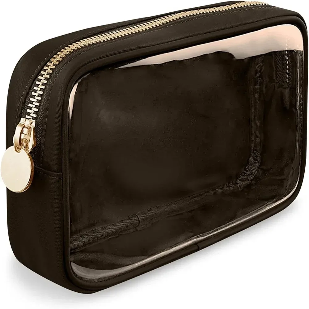 trousse de toilette transparente en pvc pour femme, sac cosmétique, rangement tendance, coque, grande capacité, poudres de maquillage