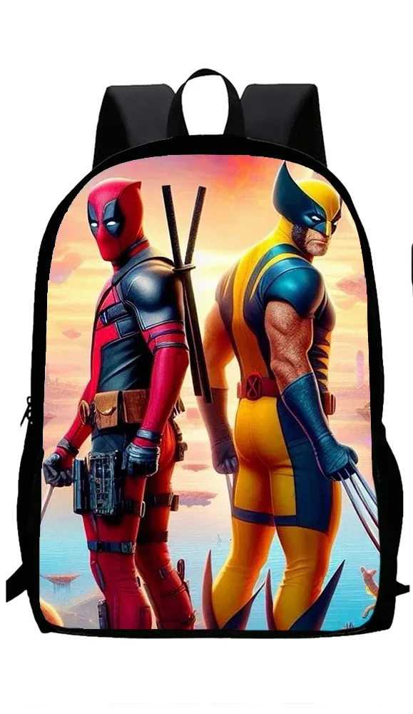 classique populaire d-deadpool w-wolverine imprimer 1/3 pièces/ensemble étudiant sacs d'école sac à dos pour ordinateur portable sac à dos avec sac à déjeuner porte-crayon