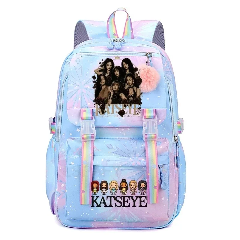 sac à dos kpop katseye pour femmes, sacs d'école multifonctionnels de grande capacité, sac à dos pour adolescents et étudiants, sac de voyage pour fans de mode