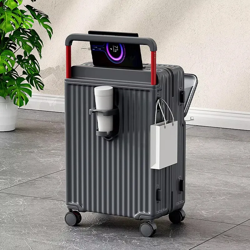 klqdzms valise de cabine multifonctionnelle à ouverture frontale 20/22/24/26 pouces avec compartiment pour ordinateur portable pour femme