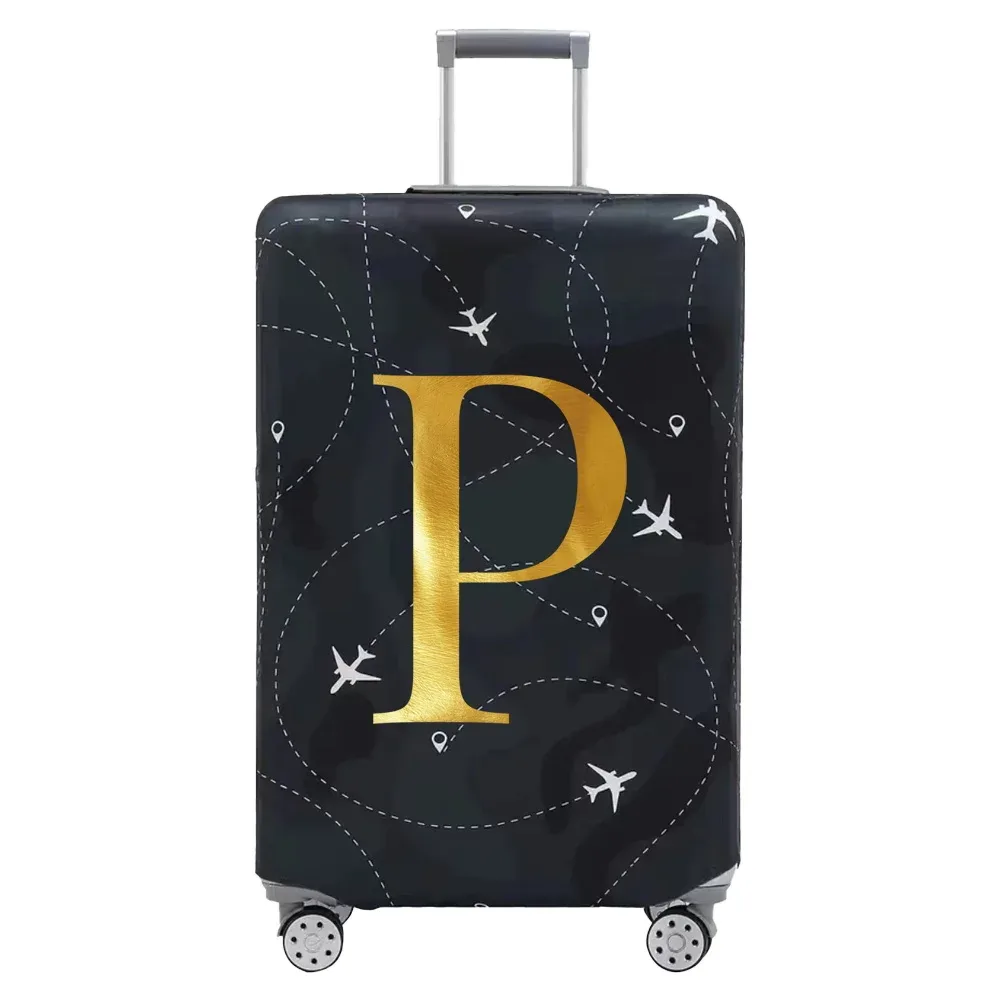 housse de protection pour compartiment à bagages, série de lettres, housse anti-poussière en tissu noir résistant à l'usure pour étui de voyage de 18 à 32 pouces