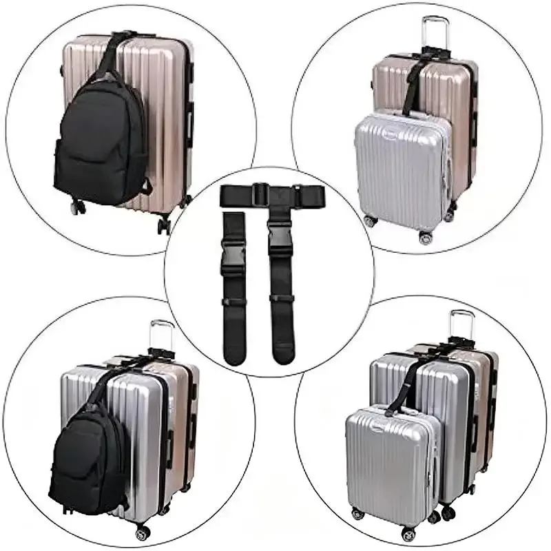 sangle de bagage de voyage, ceinture de valise élastique télescopique, ensemble de sangles de sac de voyage, ceinture de fixation pour valise, sangle à boucle de voyage