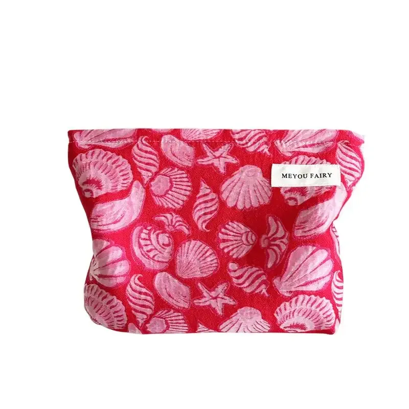 trousse de maquillage de haute qualité, imprimée coquillages, sac cosmétique multifonctionnel, organisateur de rangement portable pour les voyages des femmes