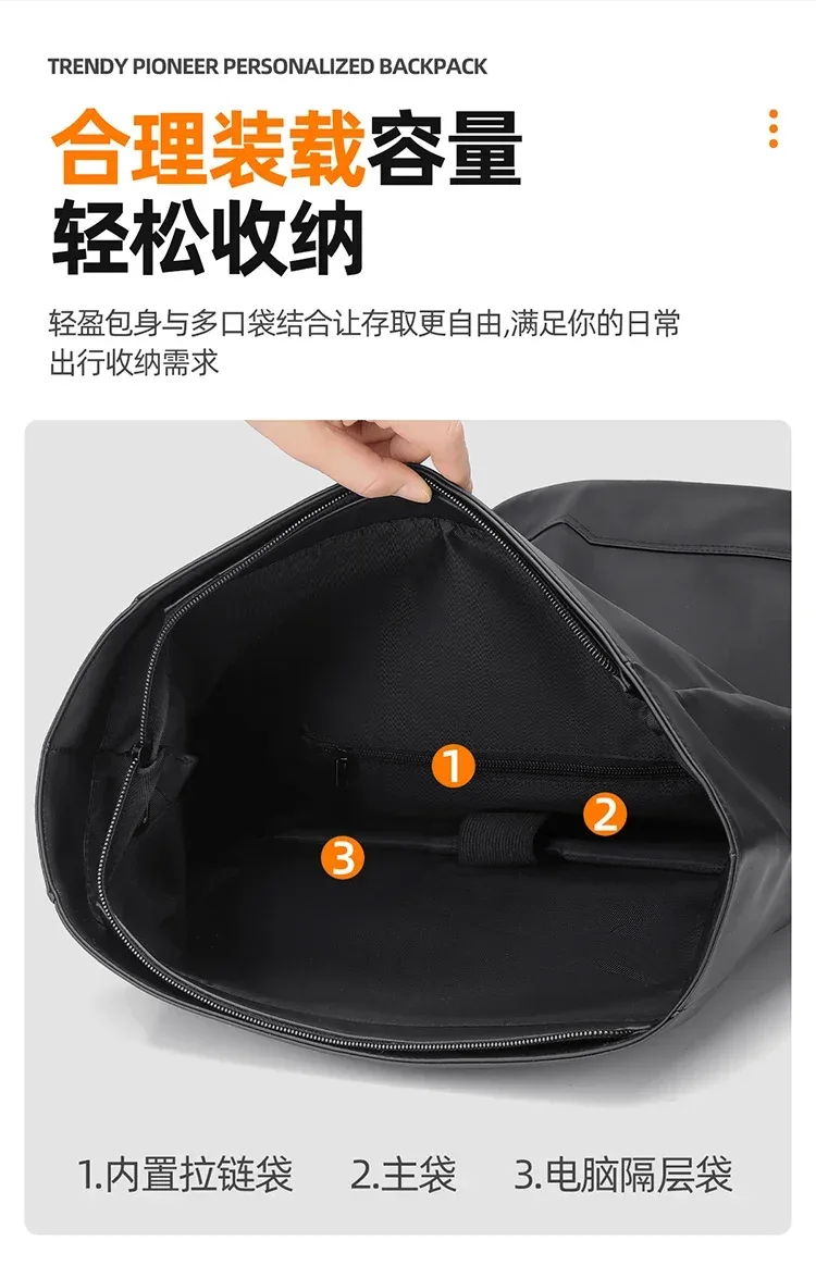 sac à dos d'extérieur imperméable et durable, haut en rouleau, à la mode, décontracté, pour randonnée, voyage, hommes et femmes, pour les déplacements quotidiens